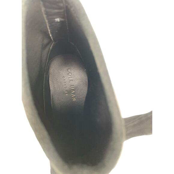 $270 COLE HAAN Laree Stretch Bootie BLACK SUEDE GOLD LOGO Size 7 - Picture 10 of 13